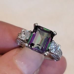 Rainbow Topaz Ring